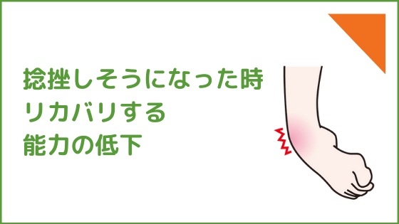 捻挫しそうになった時に元に戻そうとする反射機能の低下