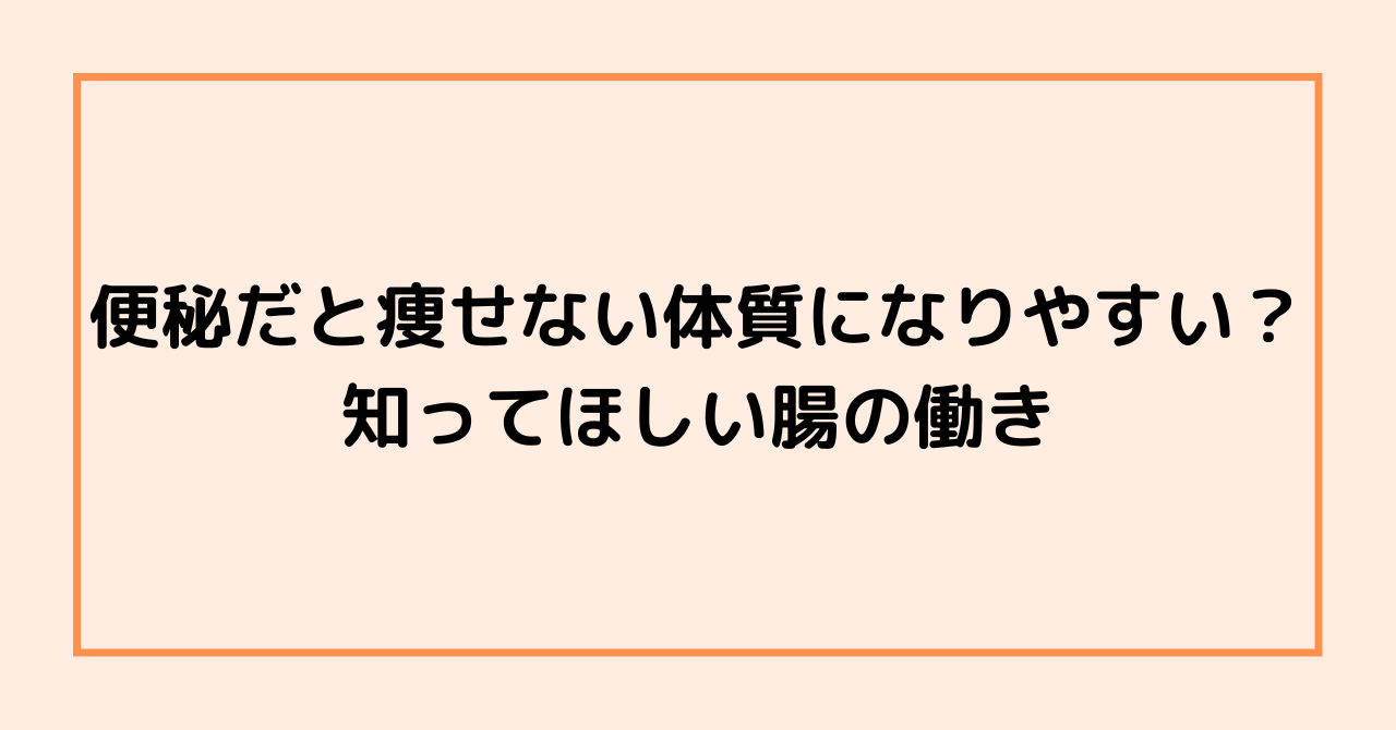 便秘だと痩せない体質になりやすい？知ってほしい腸の働き