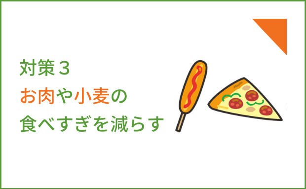 対策３お肉や小麦の食べすぎを減らす