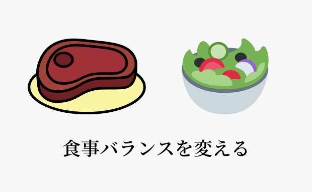 サラダとお肉の対比