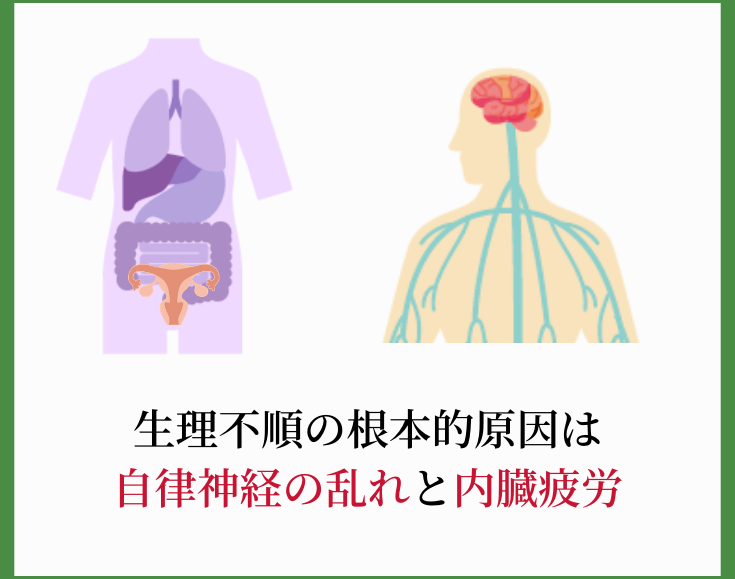 生理不順の根本的な原因は、自律神経の乱れと内臓疲労